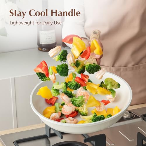 11Inch Nonstick Ceramic Frying Pan with Lid