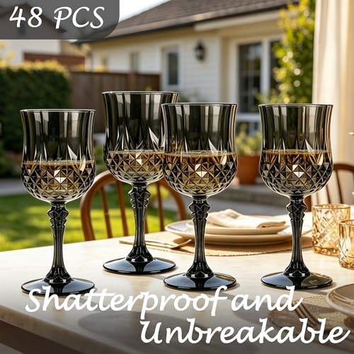 48Pack Plastic Wine Glasses (48 Count)