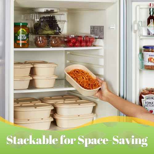 100% Eco Friendly] Disposable Food Containers with Lids (50 Count)