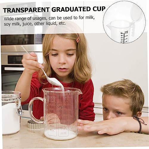 Foldable Measuring Cup with Lid Transparent Plastic Liquid Measuring Jug 6.88X6.69X4.52 Inches Kitchen Tool for Cooking Baking and Oil Measurement