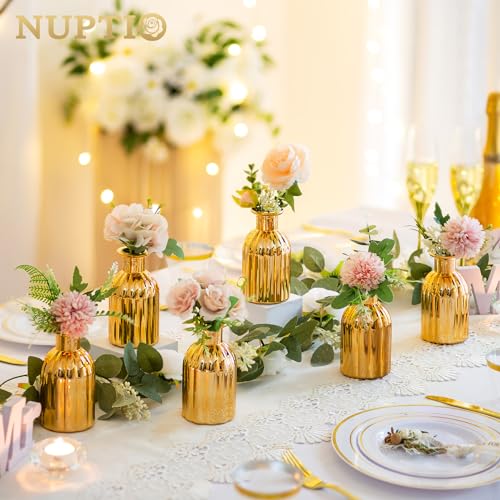Gold Glass Bud Vases (6 Count)