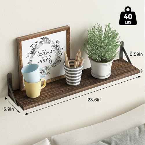 23.6in Floating Shelves for Wall Home Decor (6 Count)