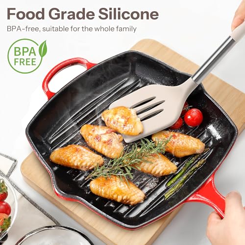 28 Piece Silicone Kitchen Utensils Set with Stainless Steel Handles (28 Count)