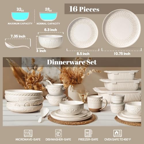 Plates And Bowls Sets (16 Count)