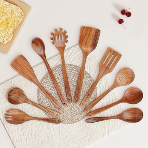 Wooden Spoons for Cooking (10 Count)
