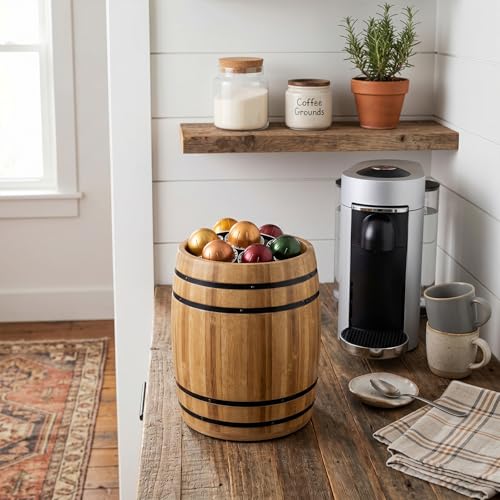 Wine Barrel Design Kitchen Utensil Crock
