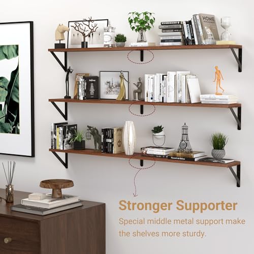 48 Inch Large Wall Bookshelves Set of 3 (3 Count)