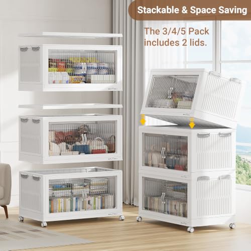 800Qt Extra Large Stackable Storage Bins with Lids (4 Count)
