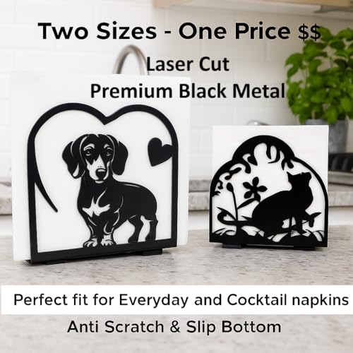 Dachshund & Cat Napkin Holder for Table (2 Count)