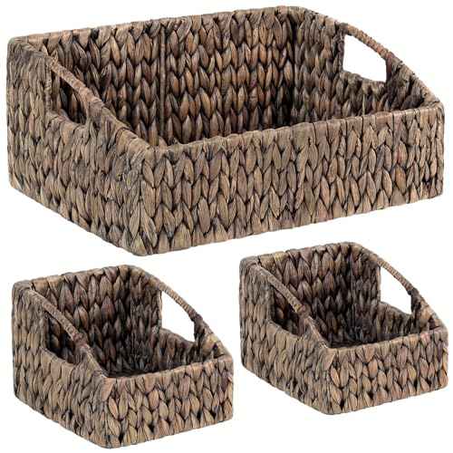 Set of 3 Handwoven Storage Baskets (3 Count)