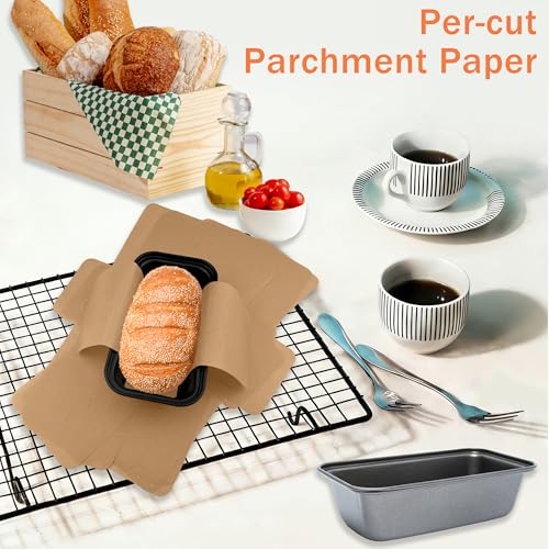 100 Pcs Mini Loaf Pan Liners for Baking Bread Pans 6x3 in Parchment (100 Count)