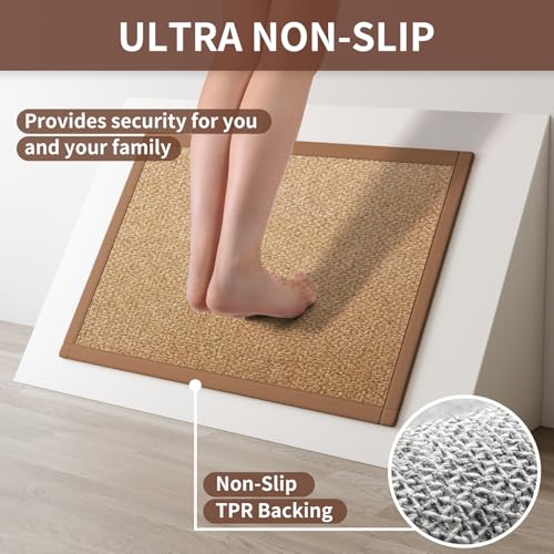 Kitchen Rugs Kitchen Mats for Floor Non Slip Washable Brown 17"x30" (3.575 Sq Ft)