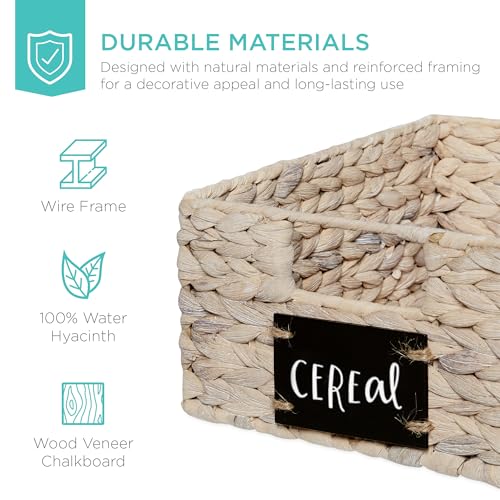 Set of 4 9x12in Water Hyacinth Pantry Baskets (4 Count)