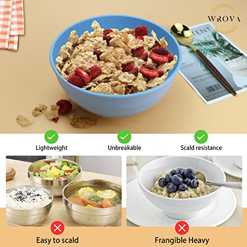 Wheat Straw Bowls Set 60 OZ Unbreakable Large Cereal Set of 6