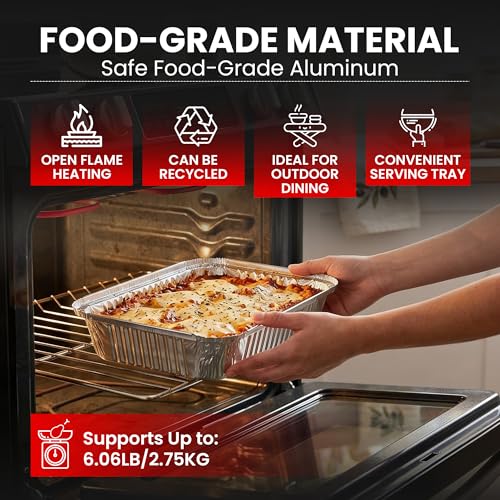 Disposable Aluminum Pans with Lids (15 Count)
