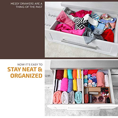 4 Pack Bamboo Drawer Dividers (4 Count)