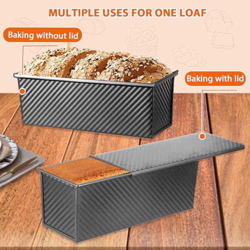 Non Stick Pullman Loaf Pan with Lid 13x4 Inch