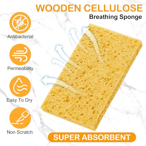 200 Pieces Compressed Wood Pulp Dish Sponges for Kitchen (200 Count)