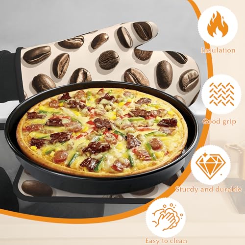 Coffee Bean Oven Mitts and Pot Holders Set (4 Count)
