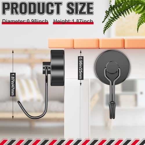 60LBS Magnetic Hooks (8 Count)