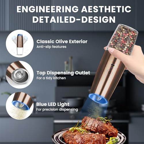 Rechargeable Electric Salt And Pepper Grinder Set (2 Count)