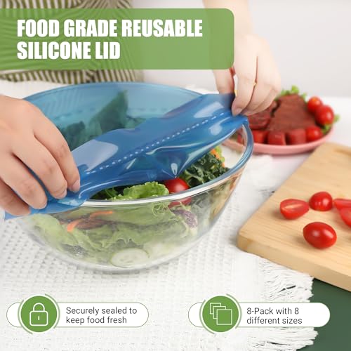 Silicone Stretch Lids for Food Storage in Fridge (8 Count)