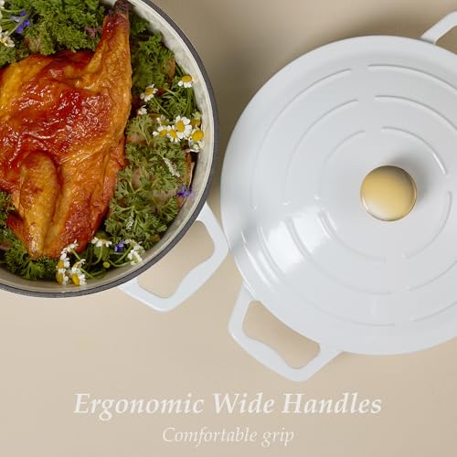 7QT Enameled Cast Iron Dutch Oven Pot with Lid