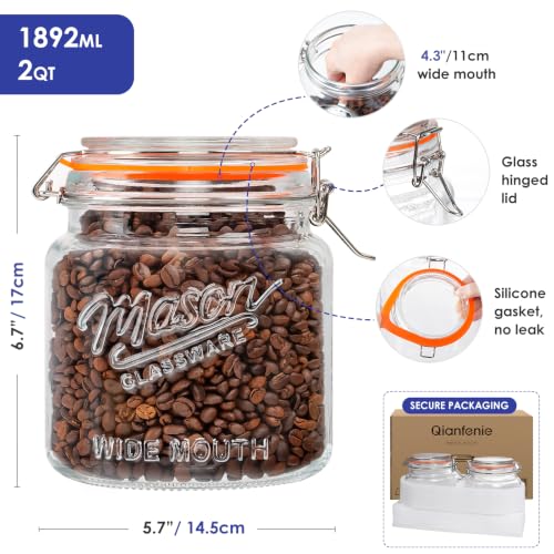 64 oz Mason Jars with Lids