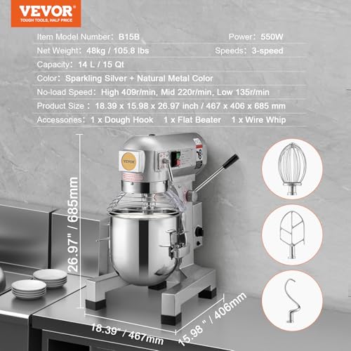 Commercial Food Mixer 15Qt