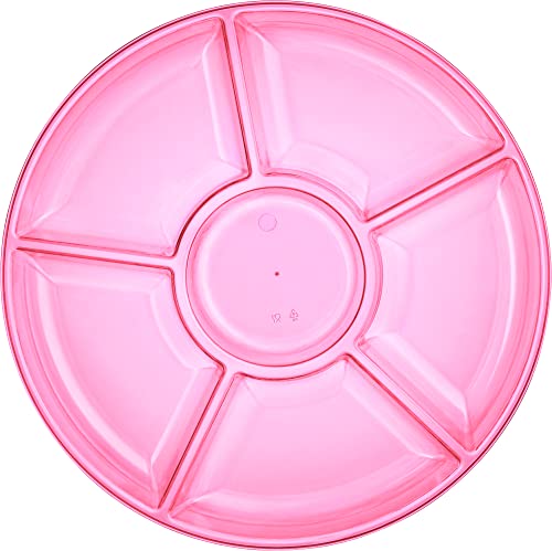 6 Sectional Round Plastic Serving Tray (2 Count)