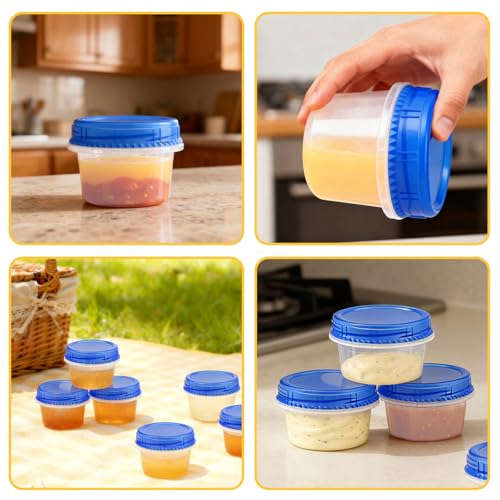 12 Pack Freezer Containers with Screw On Lids 6 Oz (12 Count)