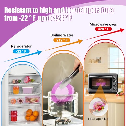 Silicone Stretch Lids for Food Storage in Fridge (6 Count)