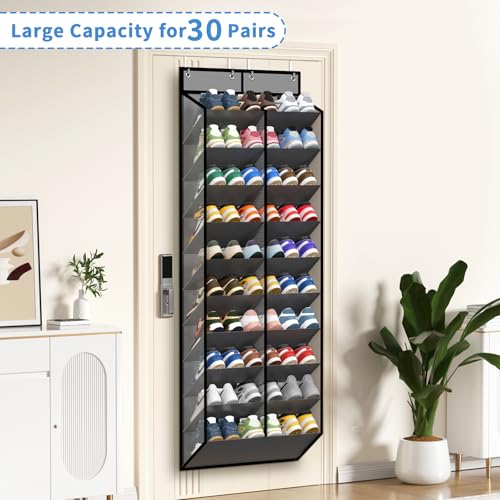 20 30 Pairs Grey Over the Door Shoe Organizer