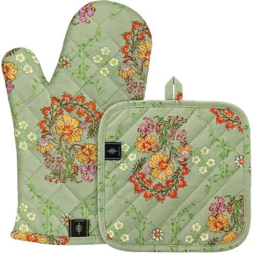 Oven Gloves Heat Resistant Potholder Set Oven Gloves with Anti (2 Count)