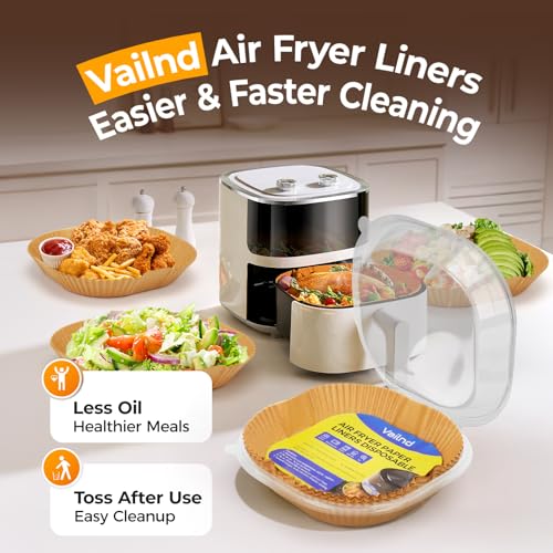 100Pcs 8" Air Fryer Liner Disposable for 5 (100 Count)