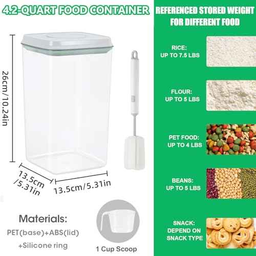 4.2 Qt Airtight Flour Rice Storage Container with Pop