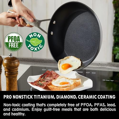 7 Piece Nonstick Frying Pan Set with Lid