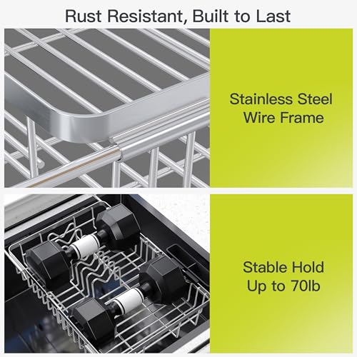 Expandable Dish Drying Rack Over the Sink with Utensil Holder