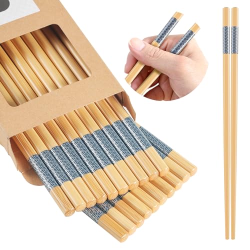 10Pairs Bamboo Chopsticks Reusable