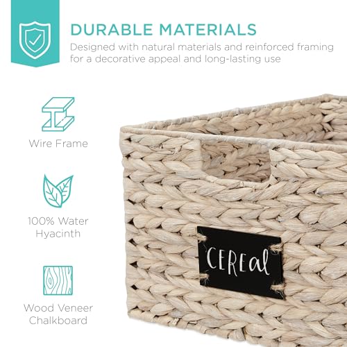 Pantry Baskets Set of 2 16x12in Water Hyacinth Storage Baskets (2 Count)