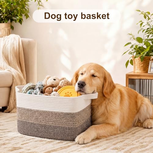 Cotton Rope Storage Baskets for Organizing Dark Brown 3