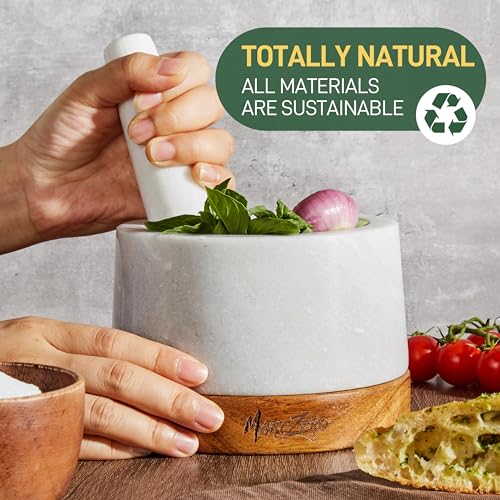 6inch Large Mortar and Pestle Set with Anti