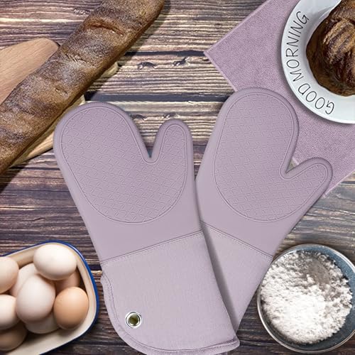 Professional Microwave Silicone Oven Mitts one Pair (3 Count)