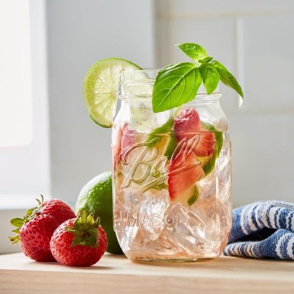 Regular Mouth Glass Mason Jars with Lids and Bands (176.3698 Ounce)