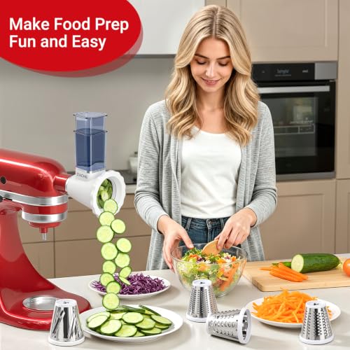 Updated Cheese Grater Slicer Shredder Attachment for KitchenAid Stand Mixers