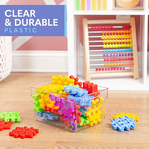 Plastic Food Storage 2 Pack Clear Container Bin with Handles for Organizing Kitchen (2 Count)