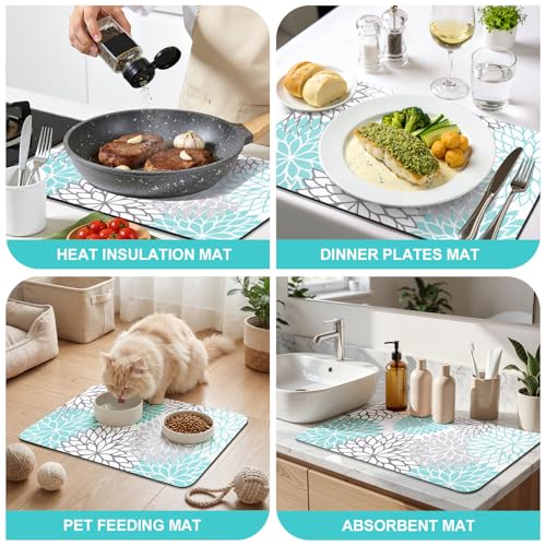 2PCS 16" x 24" Dish Drying Mat & 24" x 5.5" Sink Splash Guard
