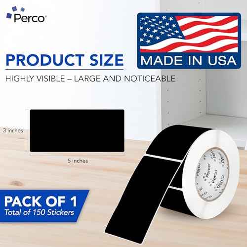 Black 3x5 Inch Perforated Sticker Labels