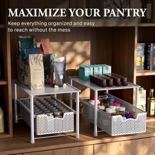 Stackable Under Sink Sliding Basket Drawer