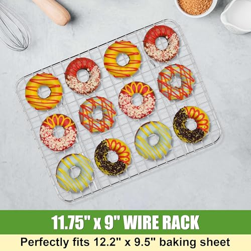 12x9 Inches Stainless Steel Cooling Rack Set of 2 for Quarter Sheet
